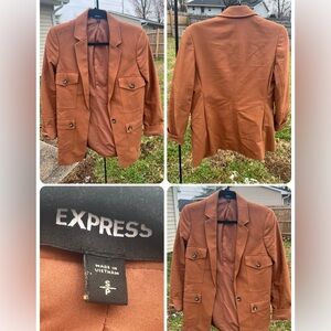 Express 4-Pocket Blazer in Terracotta | Size Small